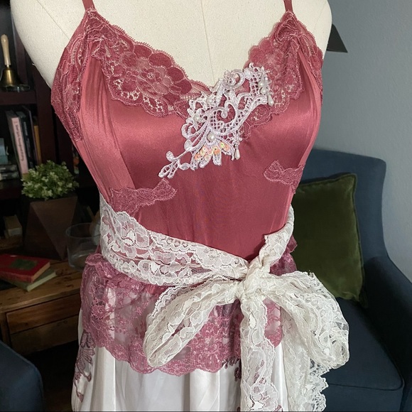 OOAK Vintage Victorian Cottagecore Lingerie Dress Lace - Picture 7 of 7